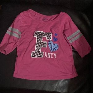 French toast size 4t girl, show pink with hearts and print that says fancy